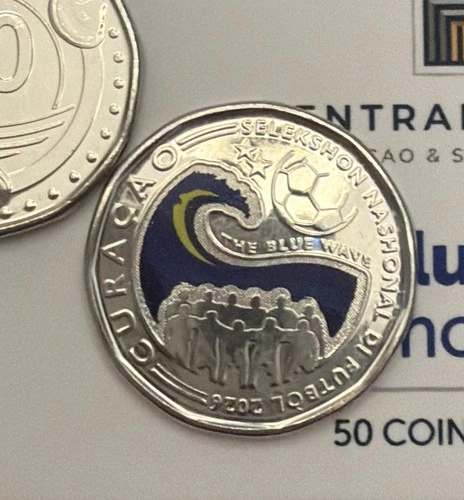 2026 Curacao World Cup 50 Cents Coin The Blue Wave UNC Royal Canada Mint Issue