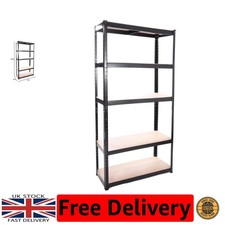 Regal 5 Tier Heavy Duty Garage Shelf, 150x70x30cm – Perfect for Outdoor Sheds