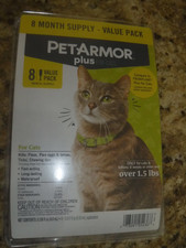 PETARMOR Plus for Cats Over 1.5 lbs, Flea  Tick Prevention 8 doses