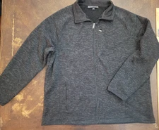 Swiss Tech Jacket Mens X-Large Heather Gray Collared Full Zip Pockets Casual XL