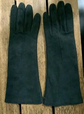 Coach Suede Cashmere Lined Gloves, Long, Black, Size 8 NEW