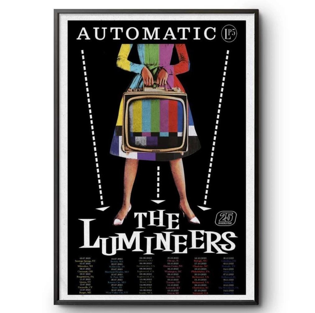 The Lumineers Automatic World Tour 2025 North America Tour Poster