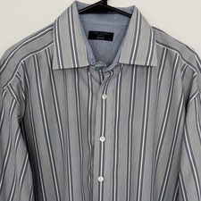 Ted Baker London Cotton Striped Button Down French Cuffs Shirt SZ 17.5 -32/33