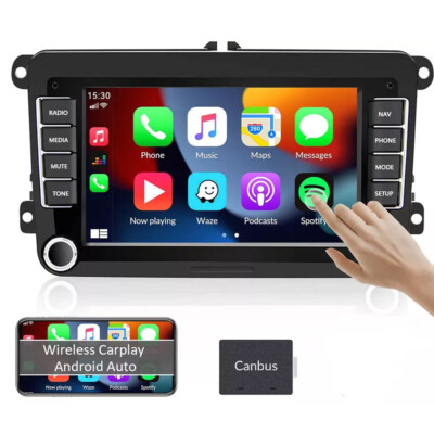 7'' Apple Carplay Android 13 Autoradio GPS Navi Für 2 DIN VW GOLF 5 6 Passat Polo