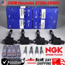 4X OEM UF816 Ignition Coil + NGK Spark Plug for 17-22 Kia Hyundai Elantra Sonata