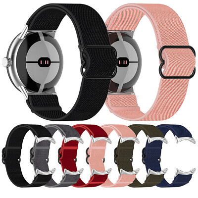 For Google Pixel Watch 1/2 Elastic Nylon Watch Strap Woven Strap Watch Band Part
