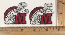 Vintage Lot Of 2 Maryland University Terrapins Iron On Patch NCAA Football