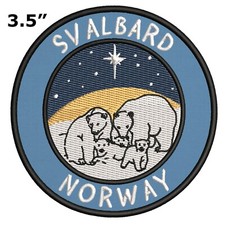SVALBARD NORWAY Patch Iron-On Embroidered Applique Nature Badge Souvenir