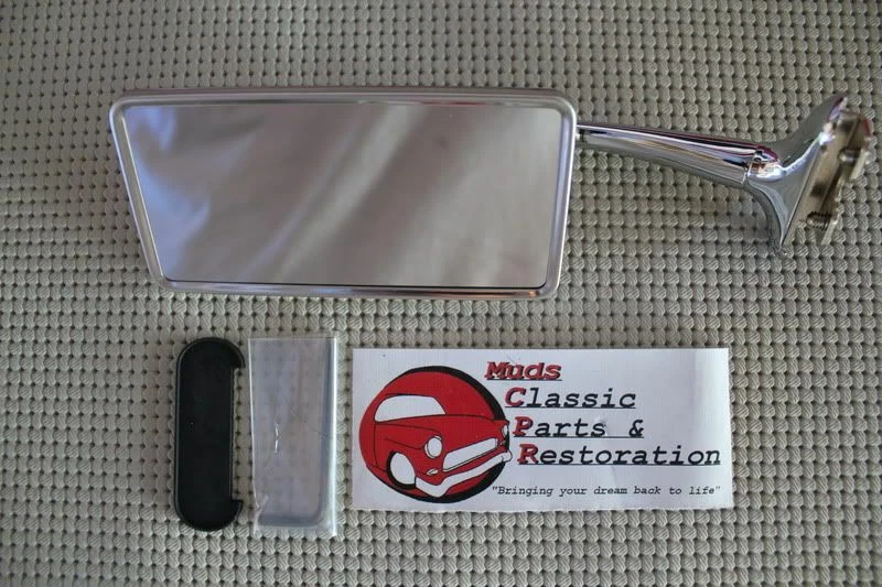 Espejos retrovisores rectangulares exteriores Hot Rat Street Rod personalizados brazo curvo largo vintage Foto 3 de 4