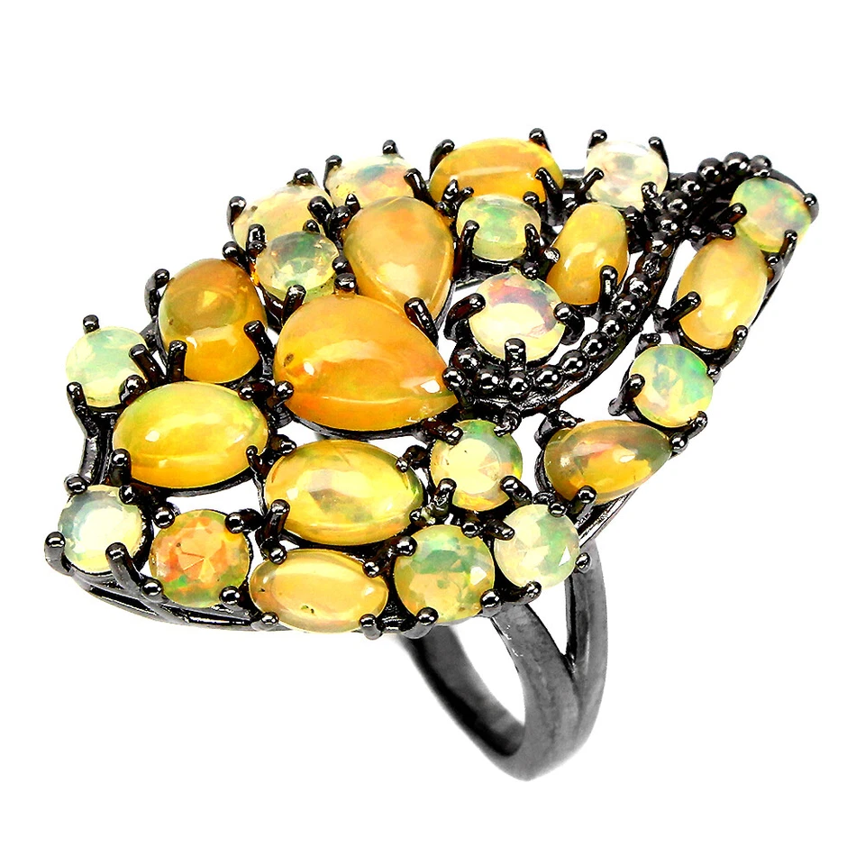 925 Sterling Silver Ring Pear Fire Opal 7x5mm Natural Gemstone Jewelry Sz 8 - Image 2 of 4