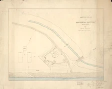 18" x 24" Sketch Plan Of Columbiad Battery Fort Holt Kentucky