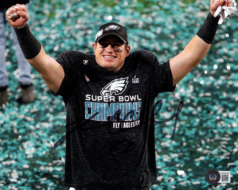 Brent Celek Signed Autographed 8x10 Photo Philadelphia Eagles Super Bowl BAS
