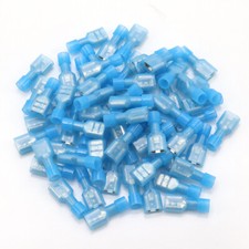 Nylon Female Insulated Wire Terminal Blue 16-14 AWG Quick Disconnect Connectors