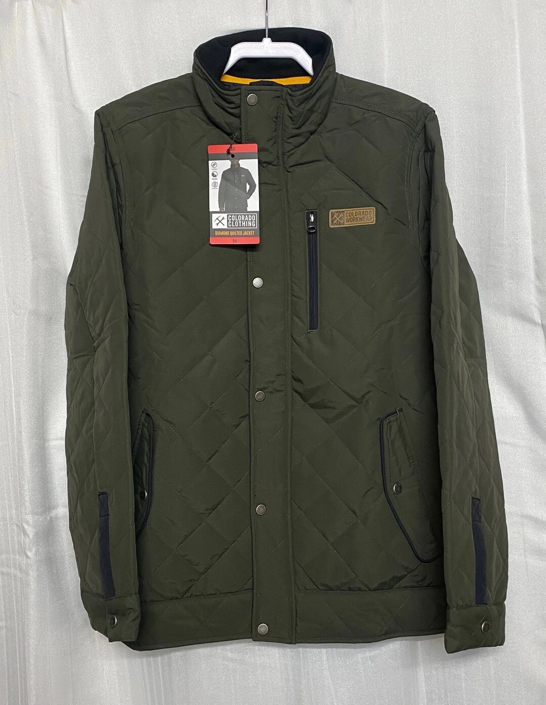Colorado Workwear Clothing Men's Diamond Quilted Jacket Medium Green