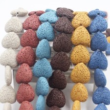 20X8MM Loose Love Rock Lava Stone Heart Beads for Making Jewelry 20PCS/Strand