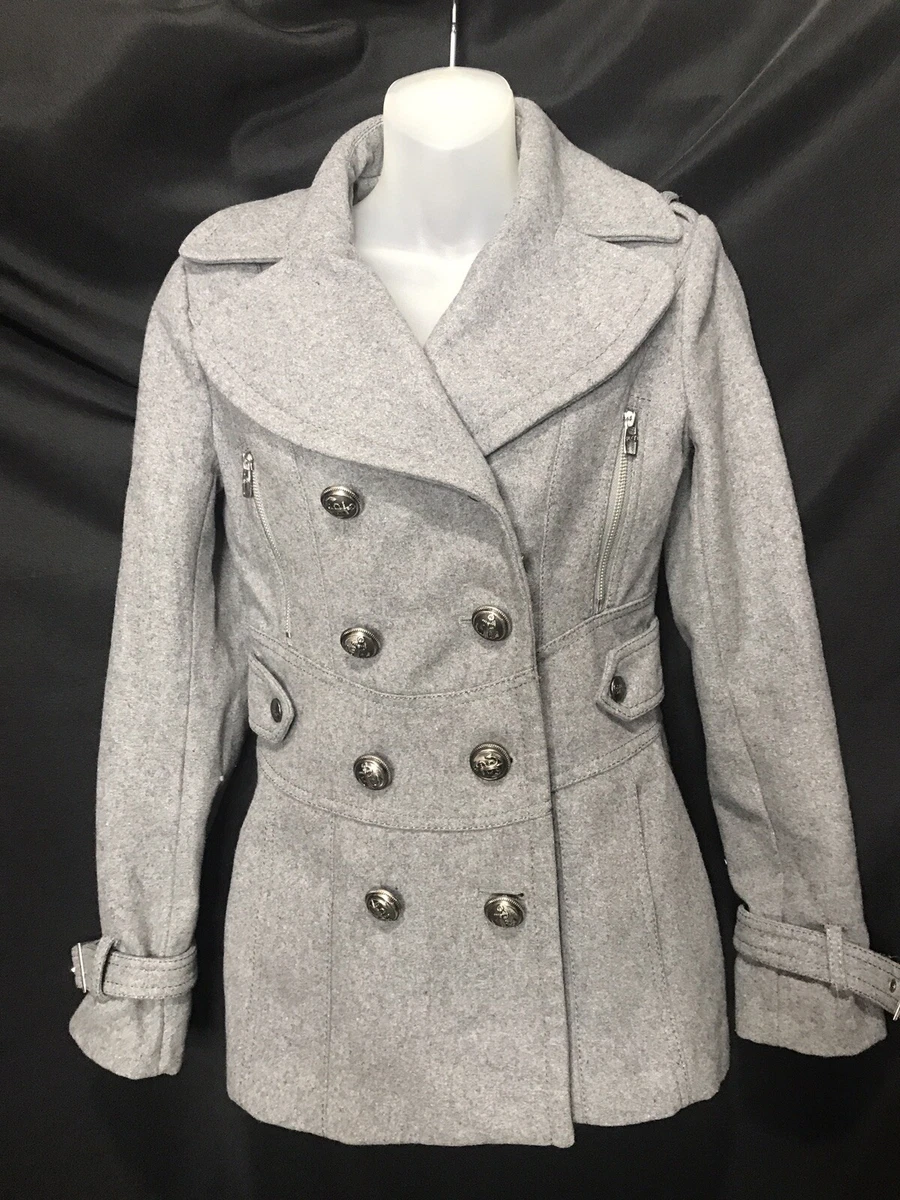 Gray wool pea coat best sale womens