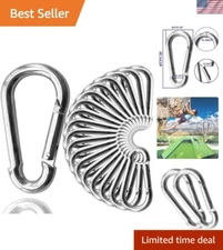 30Pack Heavy Duty Spring Snap Hooks 4Inch, 3/8” Carabiner Clips for Swing, La...