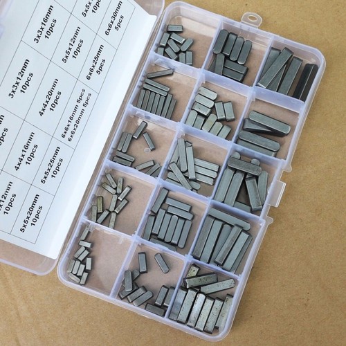 140 Stück Parallel Paßfeder Sortiment Box Kit Antriebswelle Stahl Form Set CE - Bild 3 von 8