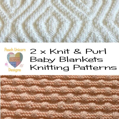 Strickmuster für Babys Decken x 2 - gemütlich weben & versteckte Kreuze, einfach