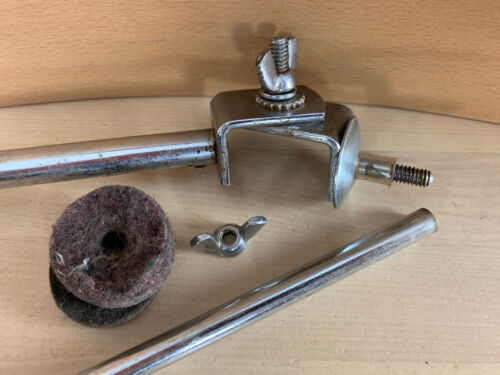 GRETSCH 50s 60s Vtg CYMBAL L-ARM Telescoping Ride Mount Holder Part Round Badge - Picture 7 of 8