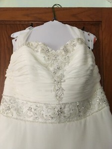 Wedding Gown SZ 2x+,small train,generous seams,strapless,pearls beads rhinstones