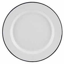 24cm Traditional Falcon White Enamel Dinner Plate Pie Roasting Baking Camping