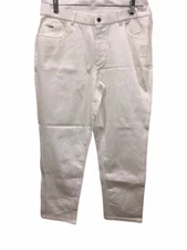 H by Halston Regular Studio Stretch 5-Pocket Ankle Pants Solid White Size 16 