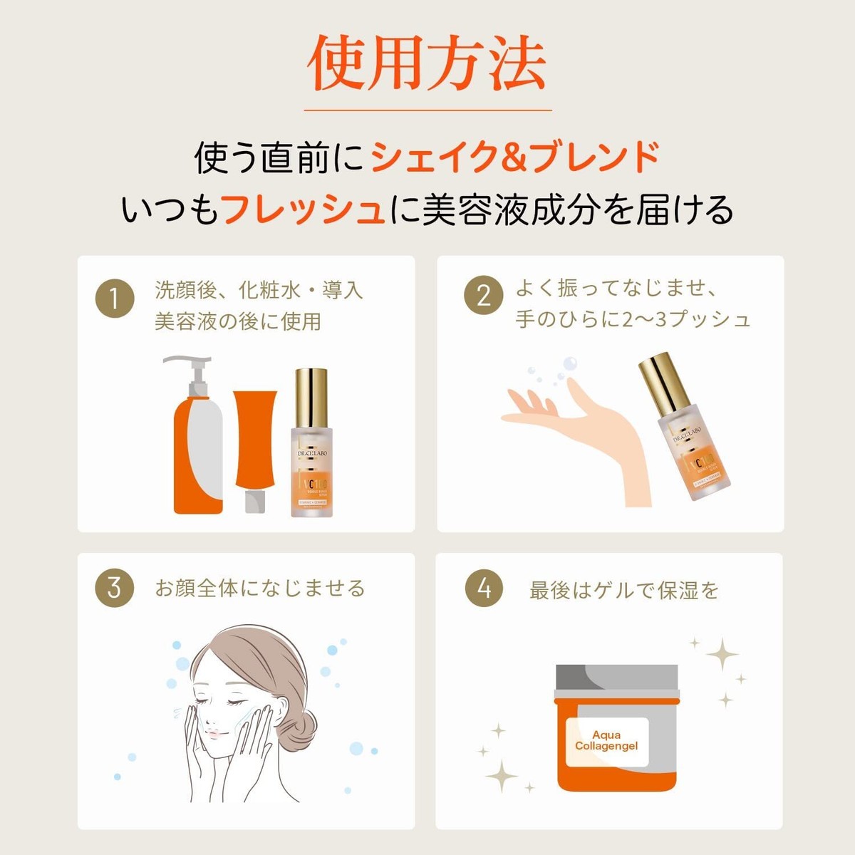 美容液 DR.CI:Labo VC100 DOUBLE REPAIR SERUM DR.CI:LABO VC100 Double Repair Serum 30mL Rough, cracked skin care