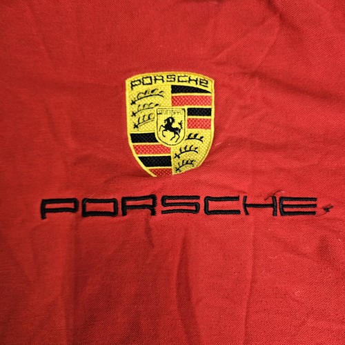 Porsche Womens Polo SS Shirt Medium Red Embroidered Stuttgart Racing R2b - Picture 4 of 10