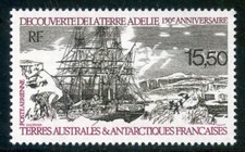 TIMBRE T.A.A.F. / TERRES AUSTRALES NEUF PA N° 111 ** VOILIER DANSLES GLACES