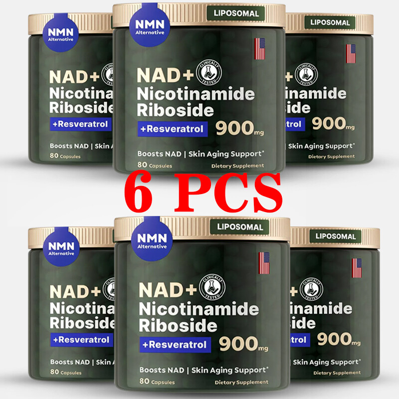 6X NAD+ Supplement for Anti Aging Energy Focus Nicotinamide Riboside Resveratrol
