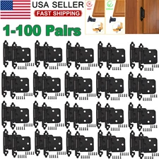 Lot Kitchen Cabinet Hinges Self Closing Face Mount Cupboard Door Hinge w/ Screws