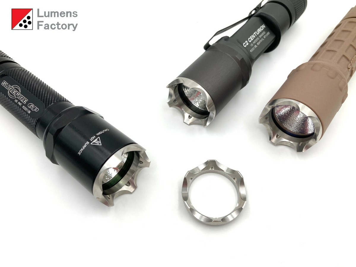 Slotted Stainless Steel Defender Bezel Ring for Surefire Z44 6P 9P
