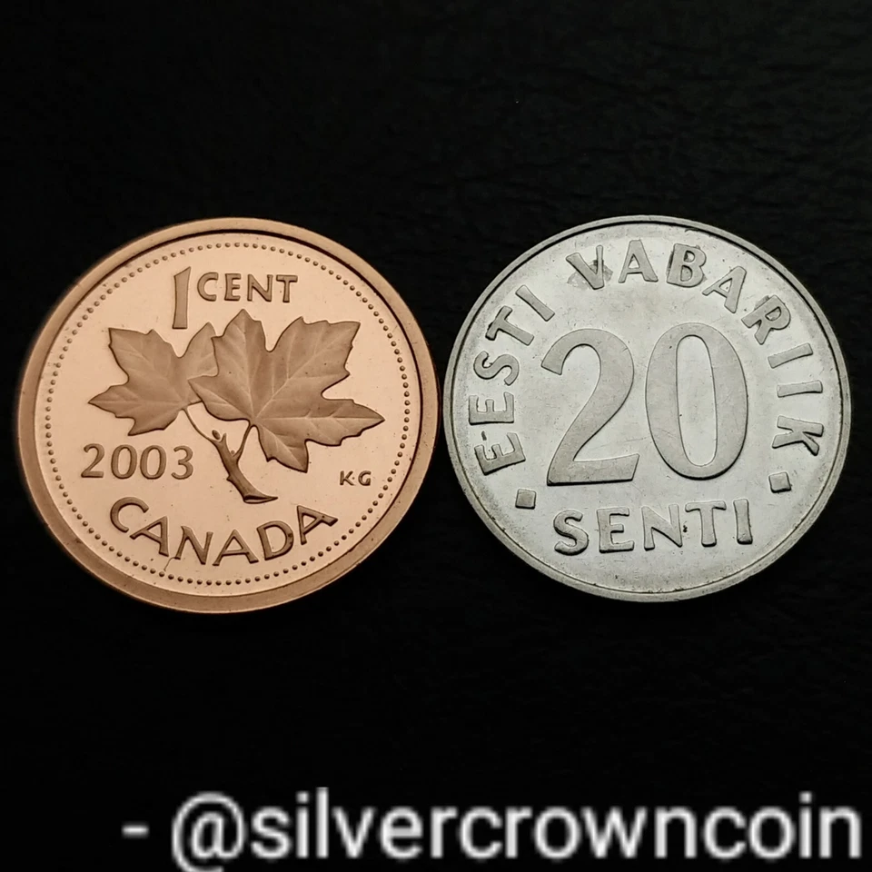 Estonia 20 Senti 1997. KM#23a. Twenty Cents coin. 3 Leopards.  - Image 3 of 4