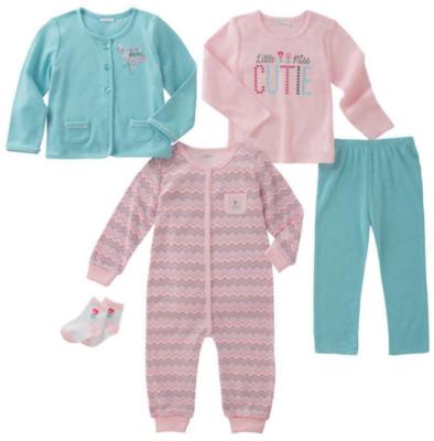 Absorba Infant Girls' 5-Piece Set, (Jacket, Shirt, Bodysuit, Pant and Socks)