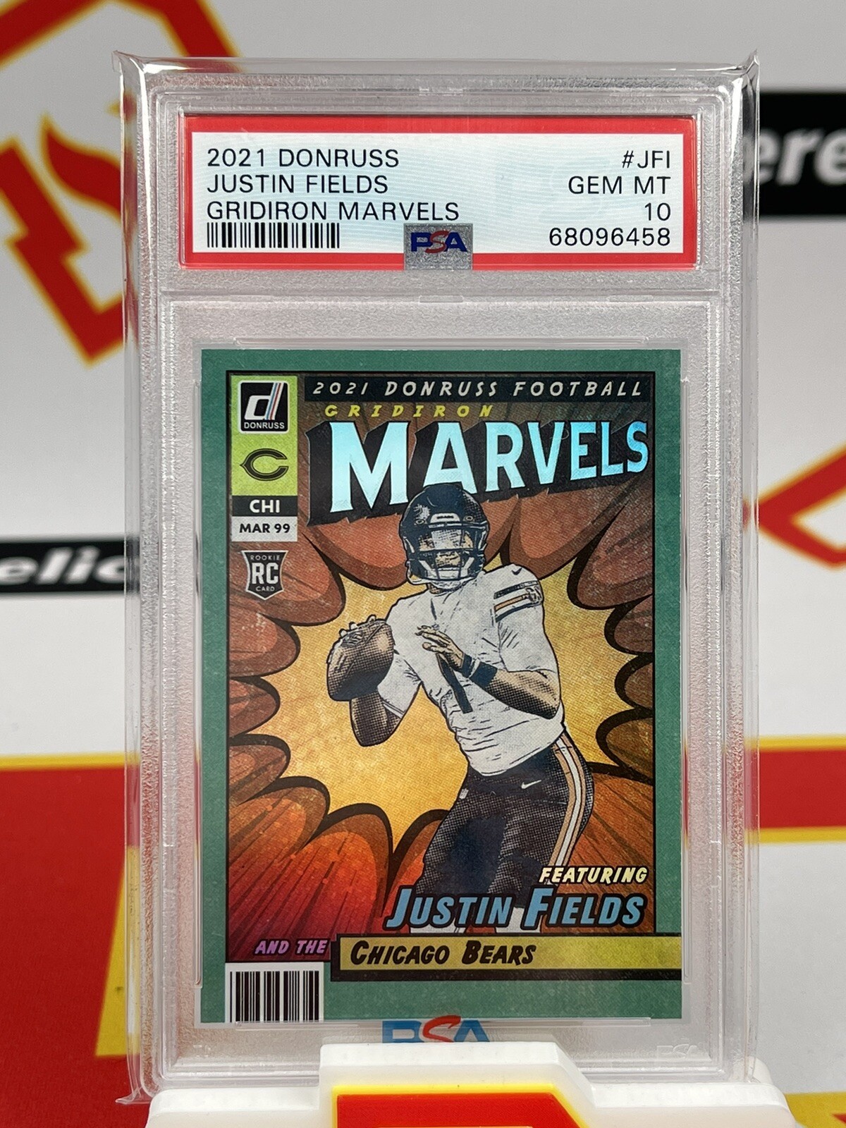 2021 Donruss Justin Fields Gridiron Marvels Case Hit Rookie RC PSA 10 Gem Mint
