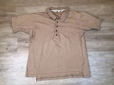 Vintage 90s Men  s Reebok Golf Tan Brown Sz S Vertical Pattern Shirt Polo Shirt