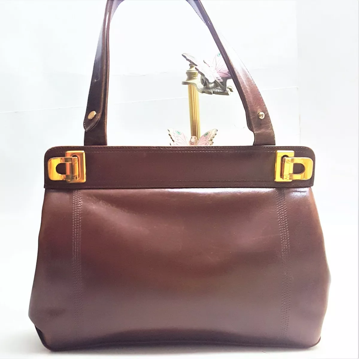 Lucera Italian Leather Handbag, Top Handle, Made in Italy