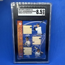 SGC 8.5 2004 Topps Clubhouse Collection Derek Jeter AROD TRIPLE BAT RELIC /75