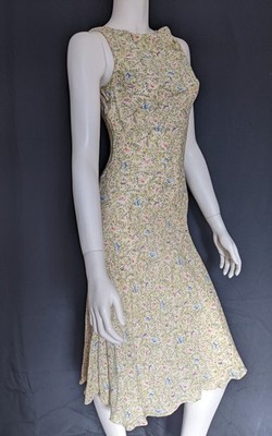 Y2K DIANE VON FURSTENBERG dress 2 pale yellow silk