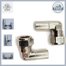 2x 15mm to 10mm 90 Degree Elbow Pipe Reducers for Radiator Chrome Finish