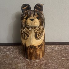 HAND-CRAFTED 10 inch Carved Solid Wooden Sitt...