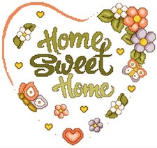Home Sweet Home Cuore Thun Fiori Farfalla Schema Punto Croce