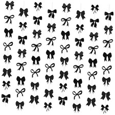 Bow Birthday Decortions Black Bow Party Decorations Black Bow Banner Garland