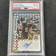 Drake London 2022 Panini Mosaic #RAM-DL Rookie Autograph Mosaic PSA 10 