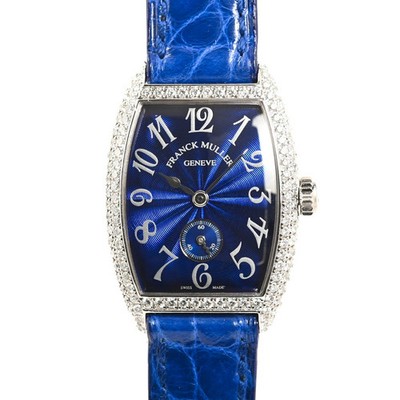FRANCK MULLER Tono Curvex 1750S6PND Damenuhr blau gebraucht #121024