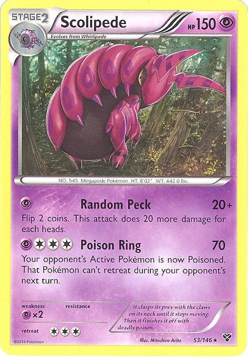 Pokemon Card - XY 53/146 - SCOLIPEDE (rare) - NM/M