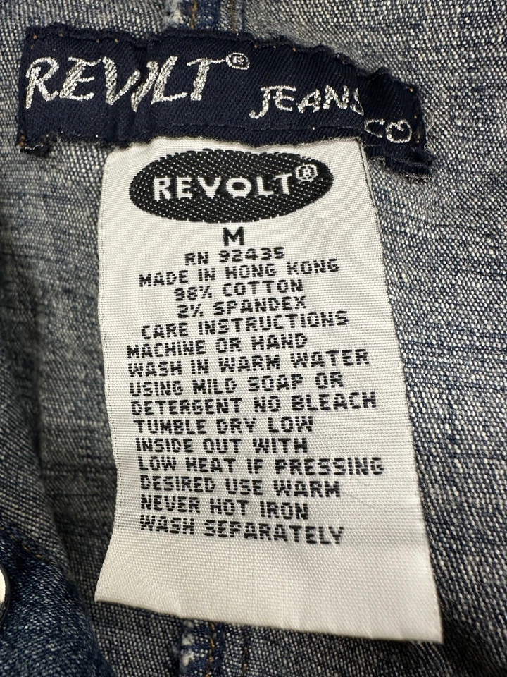 Revolt Women's Size Medium Jumpsuit Vintage 90s Denim Western Retro Flare  - Image 3 of 4