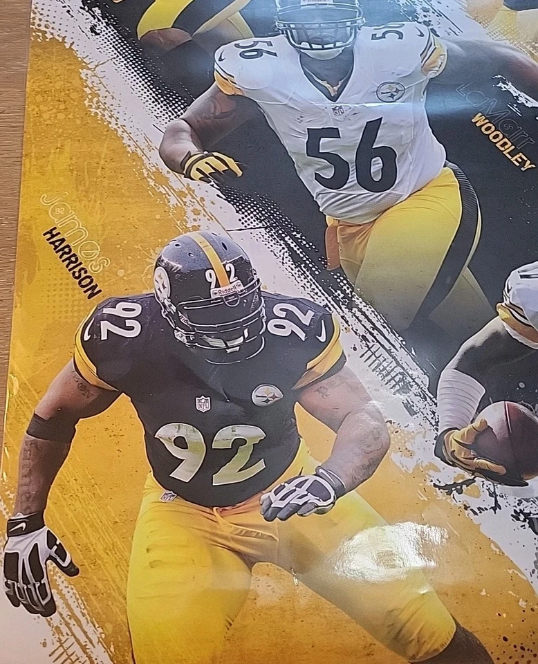 PITTSBURGH STEELERS 2012 22x34 Vintage POSTER Ben Roethlisberger, Troy Polamalu+ - Image 2 of 4