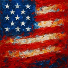 #265 The Flag 10”x10” Gallery Wrapped Canvas. Ready To Hang